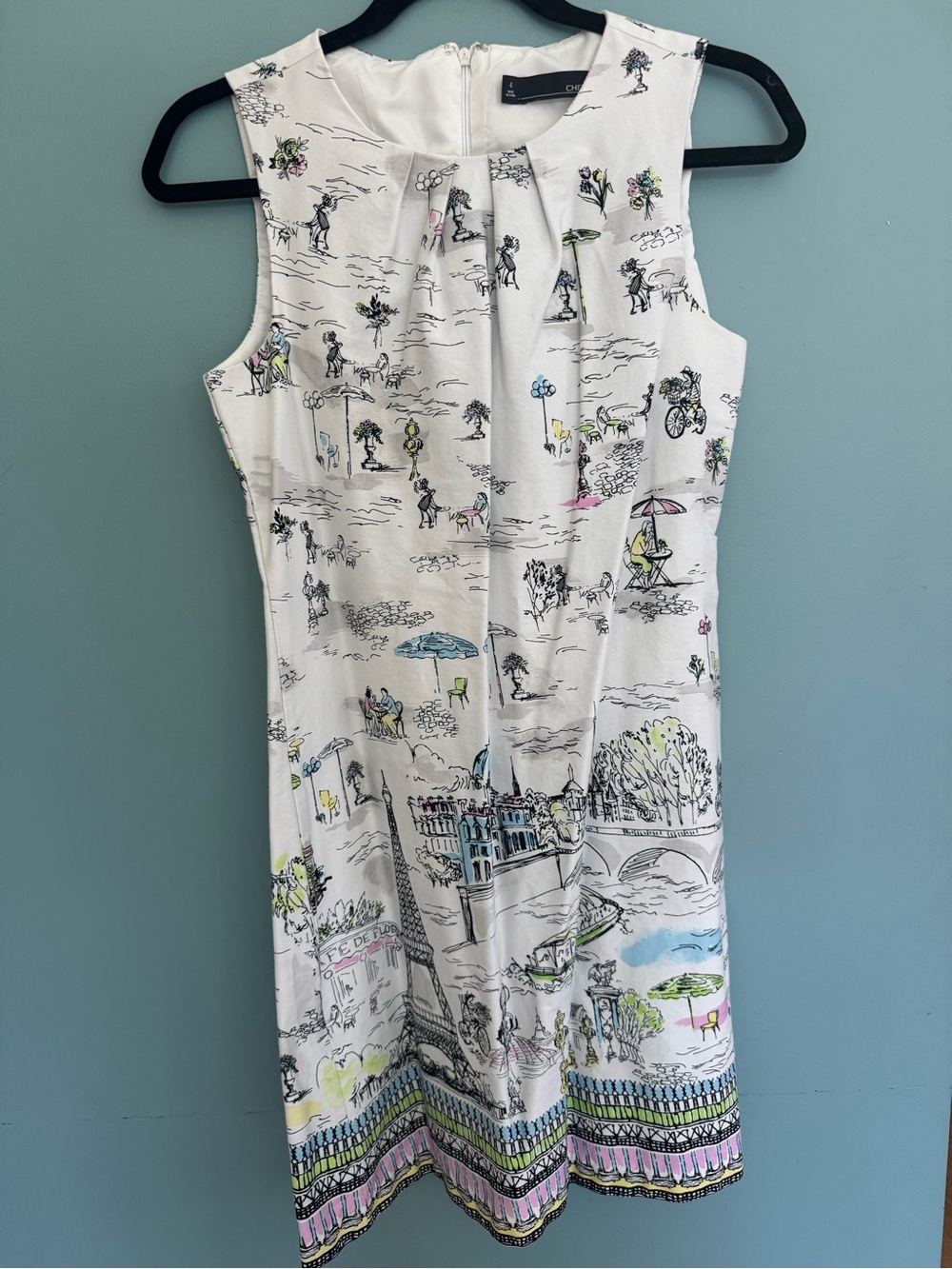 Charming Chetta B Vintage Printed Sheath Dress - Parisian Scene